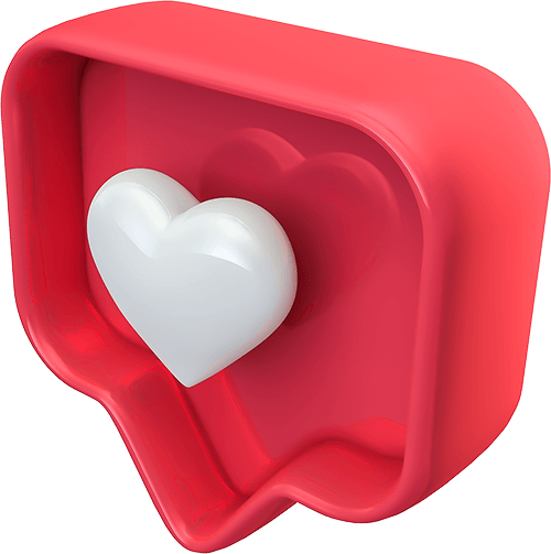 Instagram corazón like 3D four