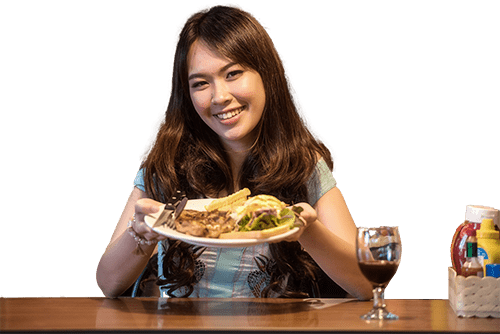 Chica cenando