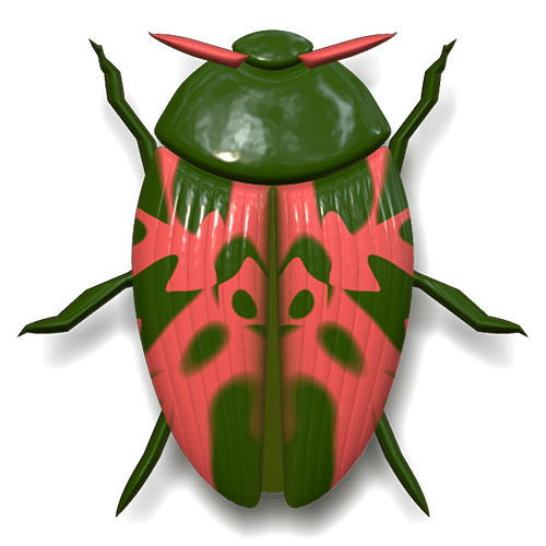 Mariquita verde magenta