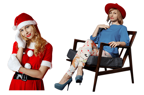 Mujer Santa y sentada