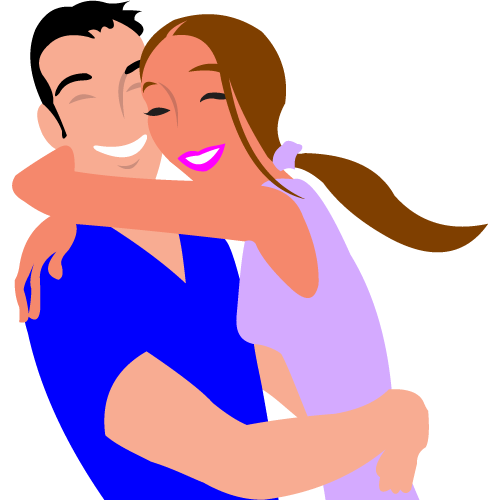 Pareja abrazados